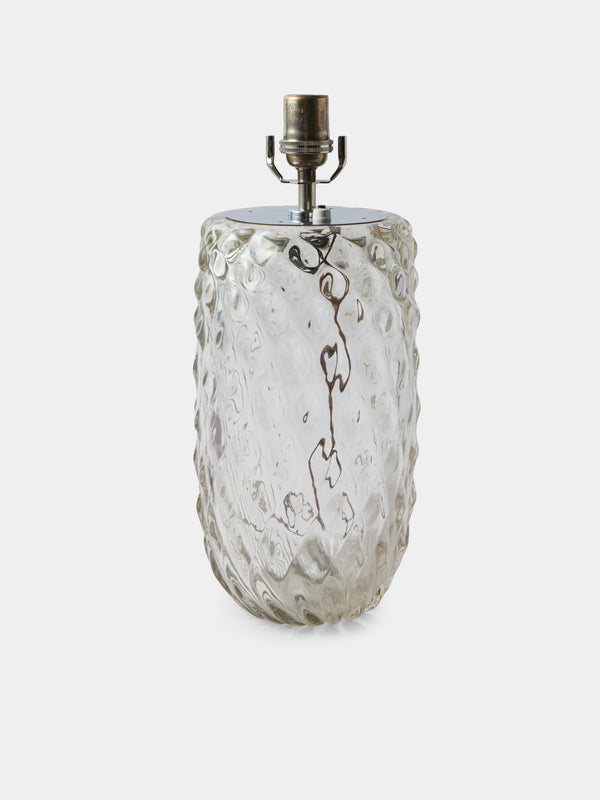 Antique and Vintage - 1940s Flavio Poli Murano Glass Table Lamp - Clear - ABASK - 