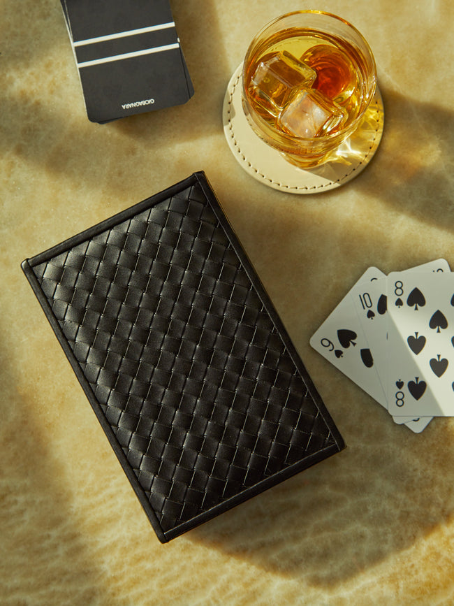 Riviere - Eva Handwoven Leather Playing Card Holder -  - ABASK