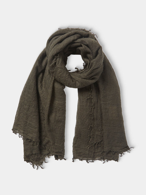 Frenckenberger - Woven Cashmere Medium Scarf - Dark brown - ABASK - 