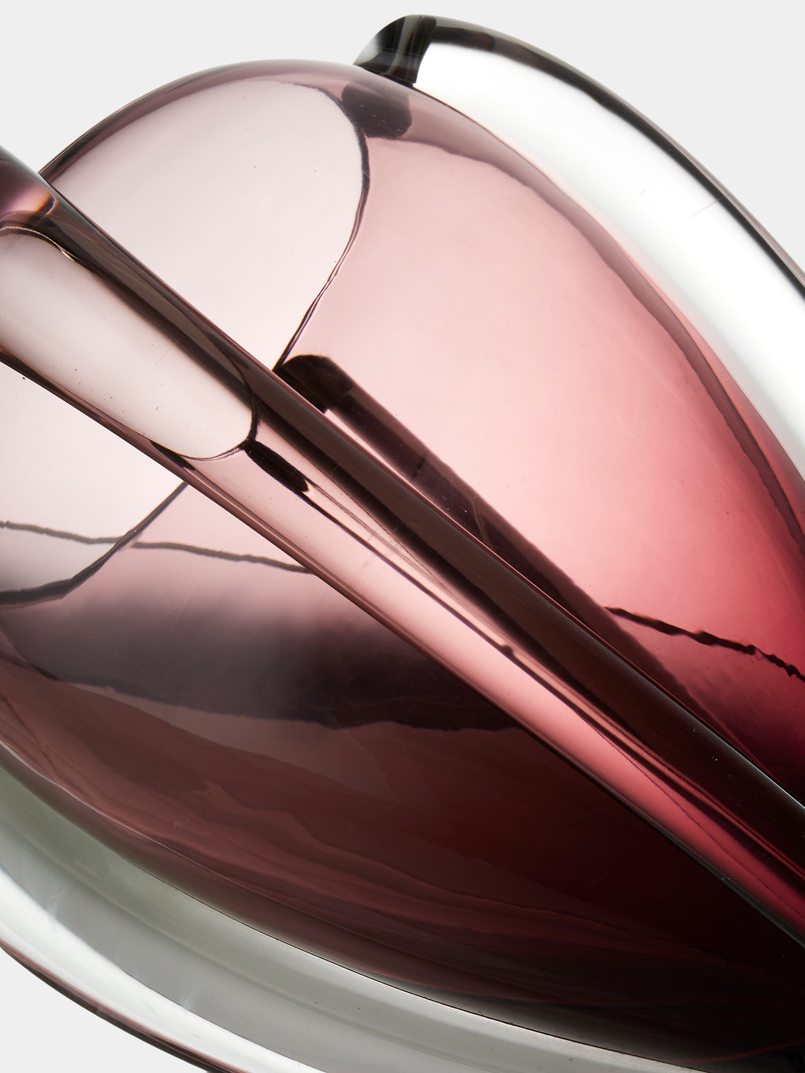 Antique and Vintage - 1980s Venini Crystal Vase (12in/30.5cm) - Red - ABASK