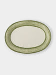 Tessalume Ceramiche - Wicker Hand-Painted Ceramic Oval Platter - Light Green - ABASK - 