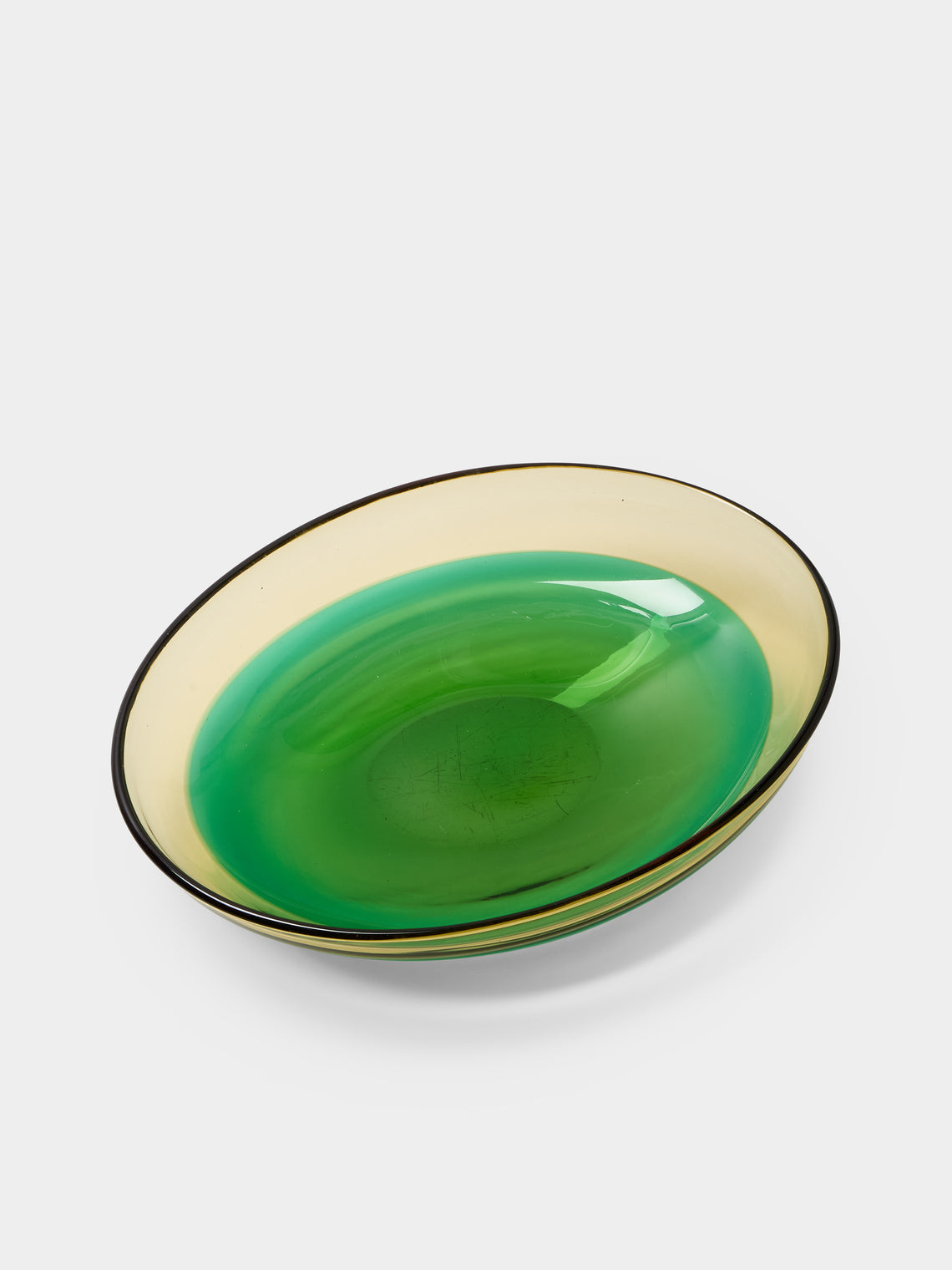 Antique and Vintage - 1960s Flavio Poli for Seguso Vetri d’Arte Murano Glass Centerpiece - Green - ABASK