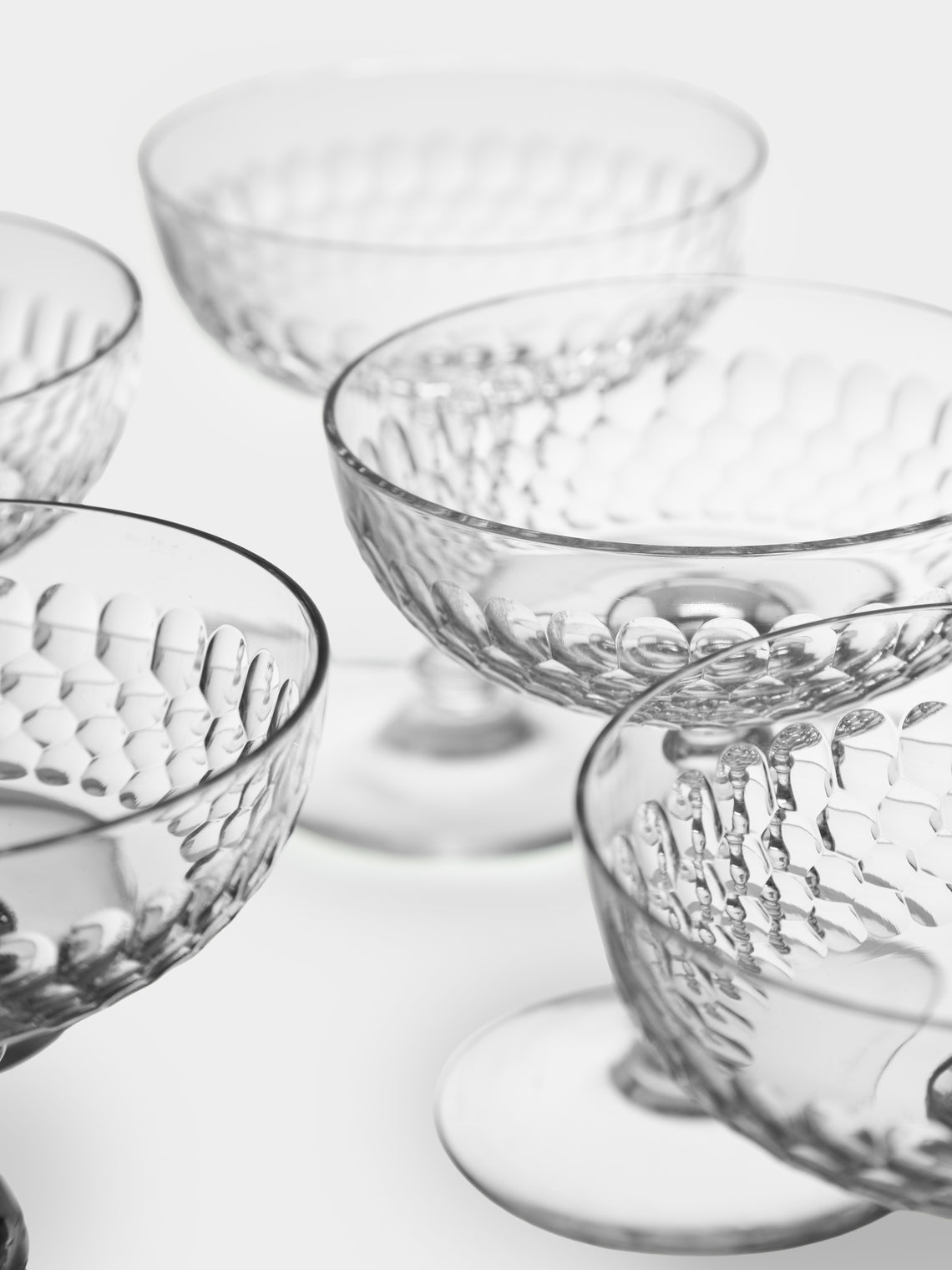 Antique and Vintage - 1920s Baccarat Crystal Champagne Coupes (Set of 13) - Clear - ABASK