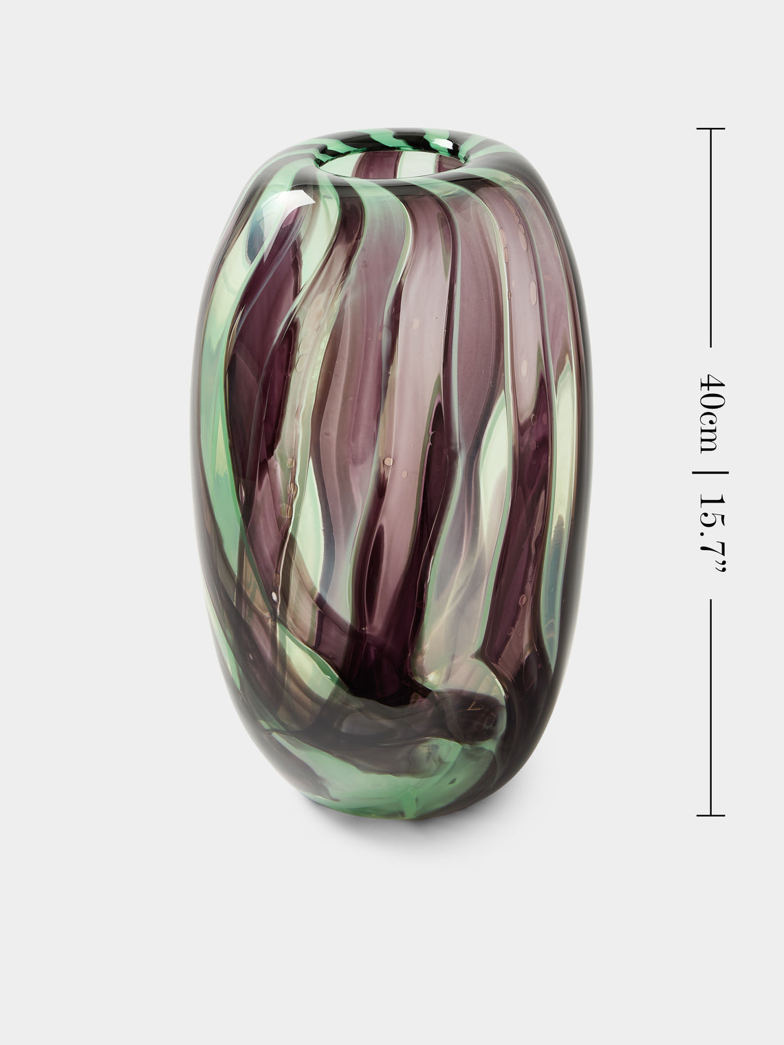 Moonarij - Oona Hand-Blown Glass Vase (15.5in/40cm) - Purple - ABASK