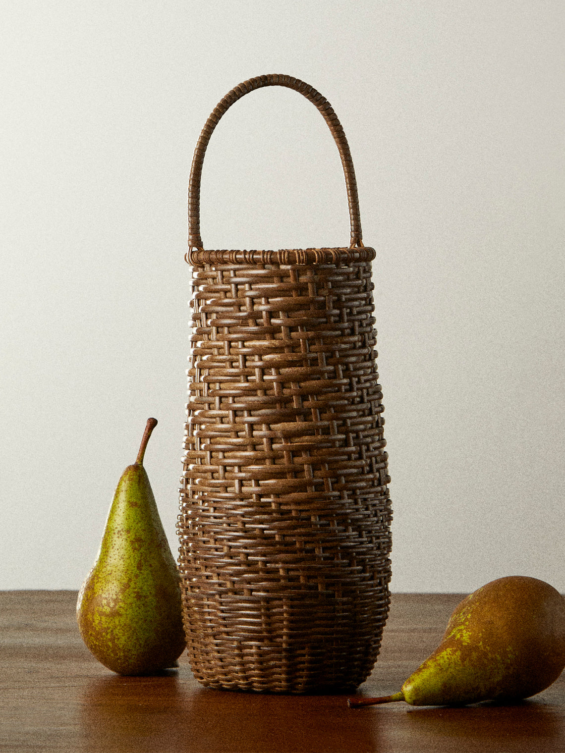 Junpei Kawaguchi - Handwoven Rattan Basket with Handle - Brown - ABASK