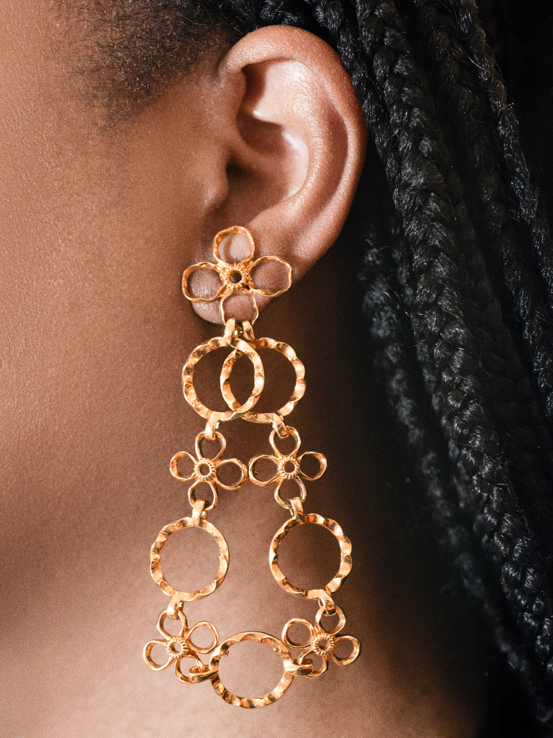 Mahnaz Collection - Vintage 1970s Alexandre Reza 18-Karat Yellow Gold Long Pendant Earrings - Gold - ABASK