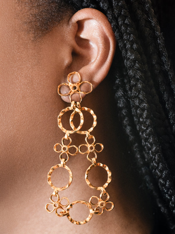 Mahnaz Collection - Vintage 1970s Alexandre Reza 18-Karat Yellow Gold Long Pendant Earrings - Gold - ABASK