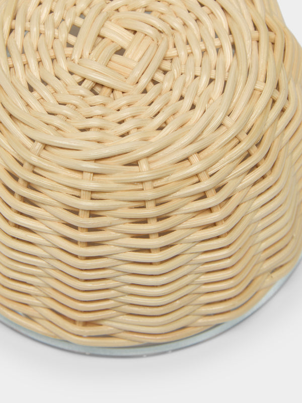 Mila Maurizi - Campanula Handwoven Wicker and Glass Dessert Bowl -  - ABASK