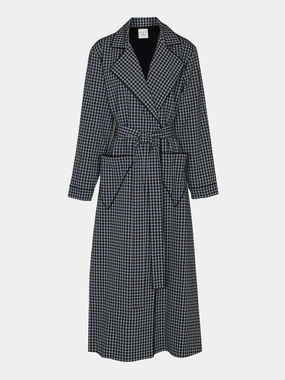 Emilia Wickstead - Georgette Houndstooth Robe - Blue - ABASK