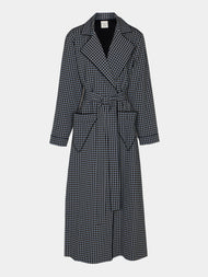Emilia Wickstead - Georgette Houndstooth Robe - Blue - ABASK