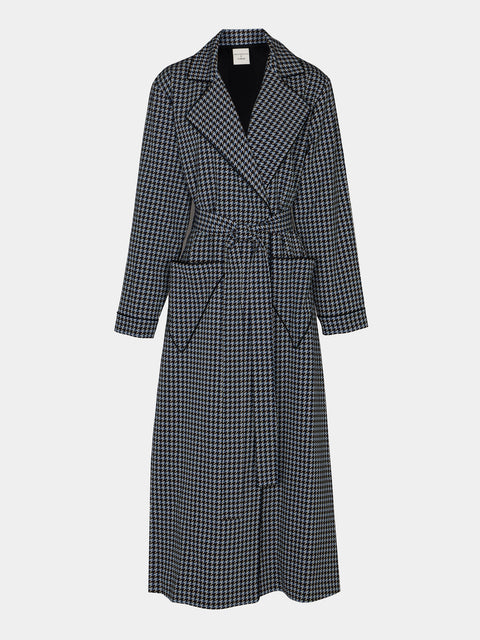 Emilia Wickstead - Georgette Houndstooth Robe - Blue - ABASK