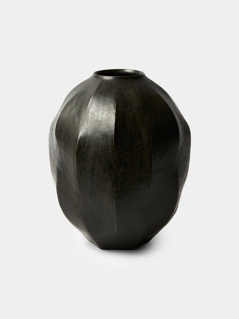 Lee Song-am - Black Clay Vase (11.5in/29cm) - Black - ABASK - 