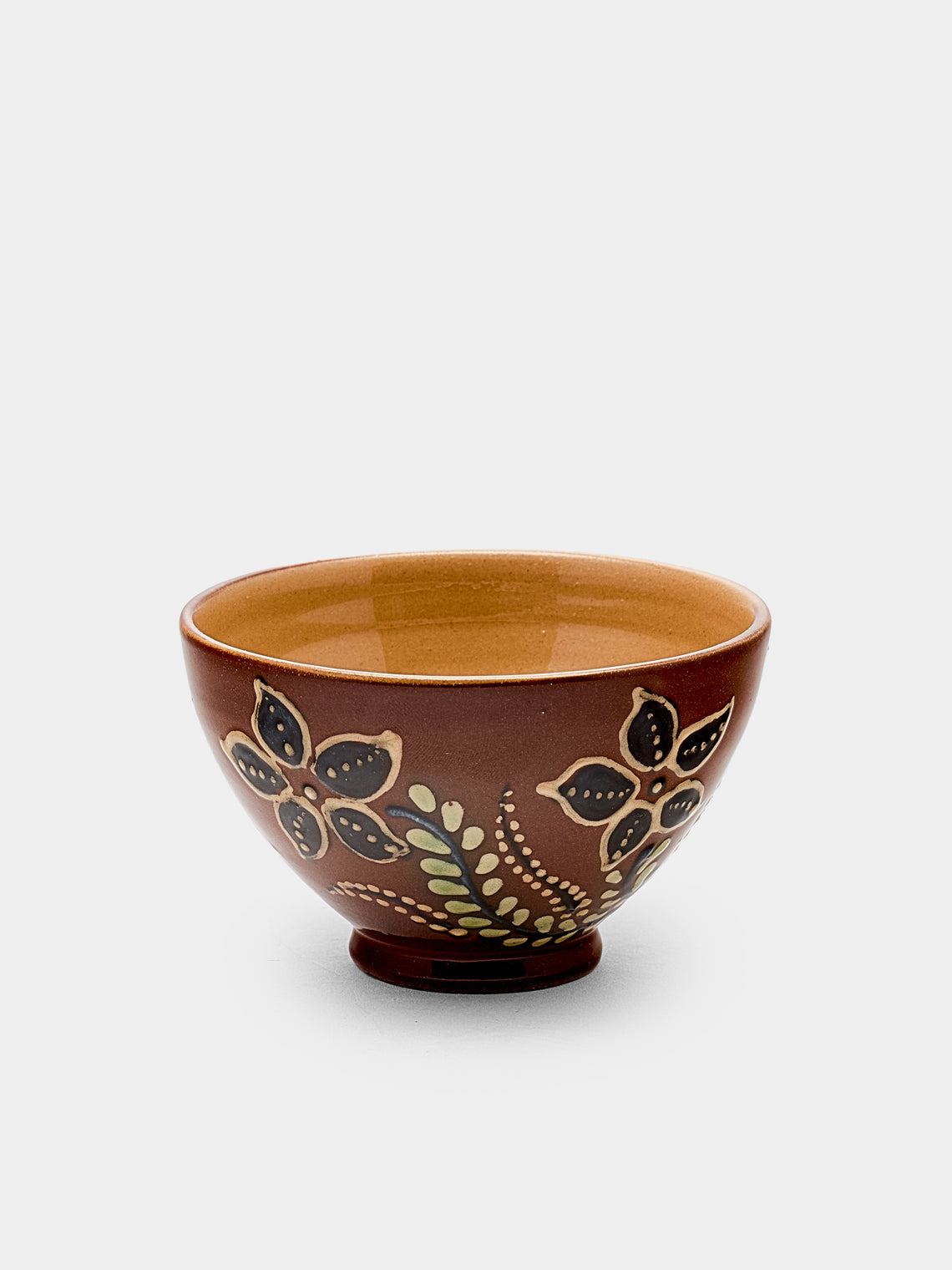 Poterie d’Évires - Flowers Hand-Painted Ceramic Petit Bowls (Set of 6) - Light brown - ABASK
