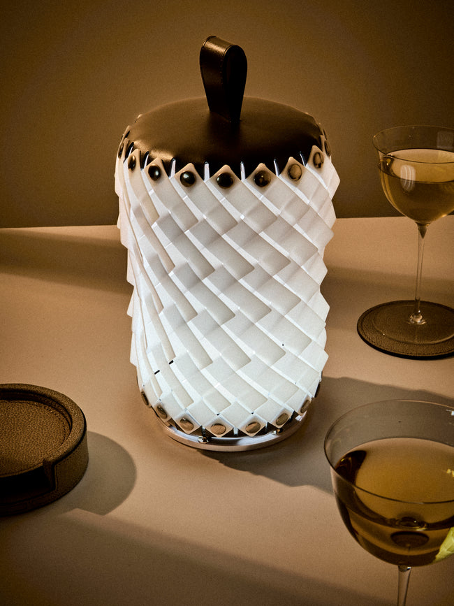 Pinetti - Almeria Handwoven Small Wireless Lantern - Dark Brown - ABASK