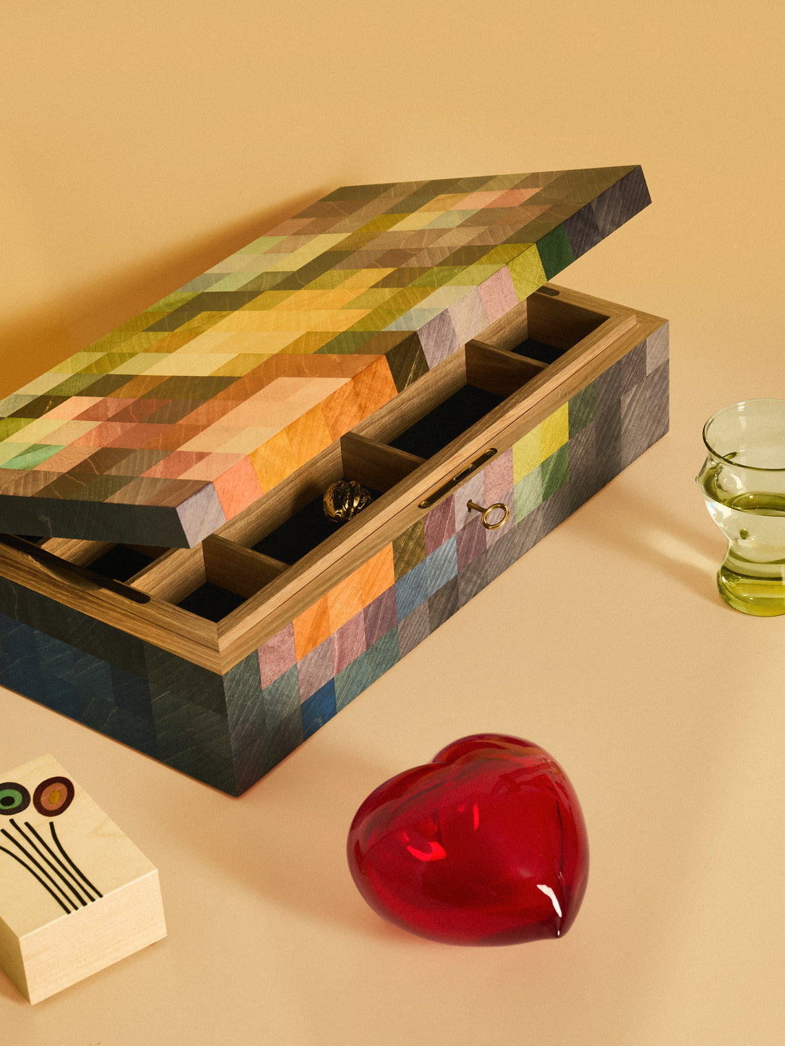 Kevin Stamper - Still Life Marquetry Wood Jewelry Box - Multiple - ABASK