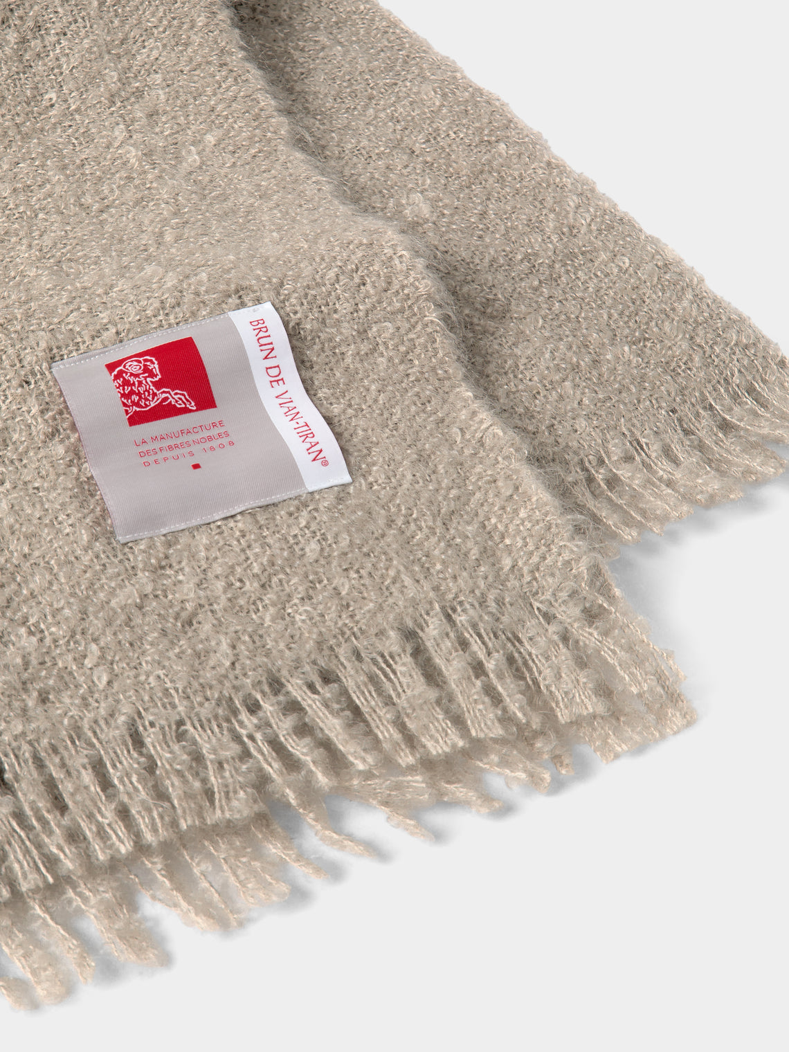 Brun de Vian-Tiran - Cirrus Handwoven Mohair Bed Blanket (108in/2.75m) - Beige - ABASK
