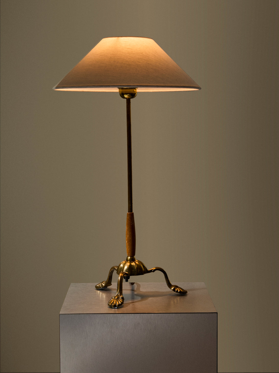 Antique and Vintage - 1940 Edvard Hagman Brass Table Lamp - Bronze - ABASK