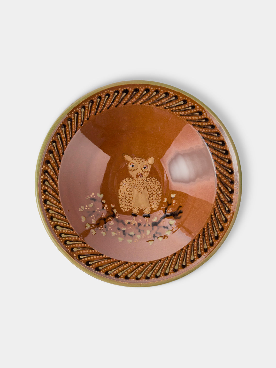 Poterie d’Évires - Animals Hand-Painted Ceramic Breakfast Bowls (Set of 4) - Light Brown - ABASK