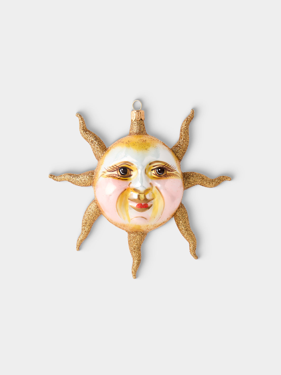 ABASK Decorations - Sun and Moon Hand-Blown Glass Baubles (Set of 2) - Yellow - ABASK