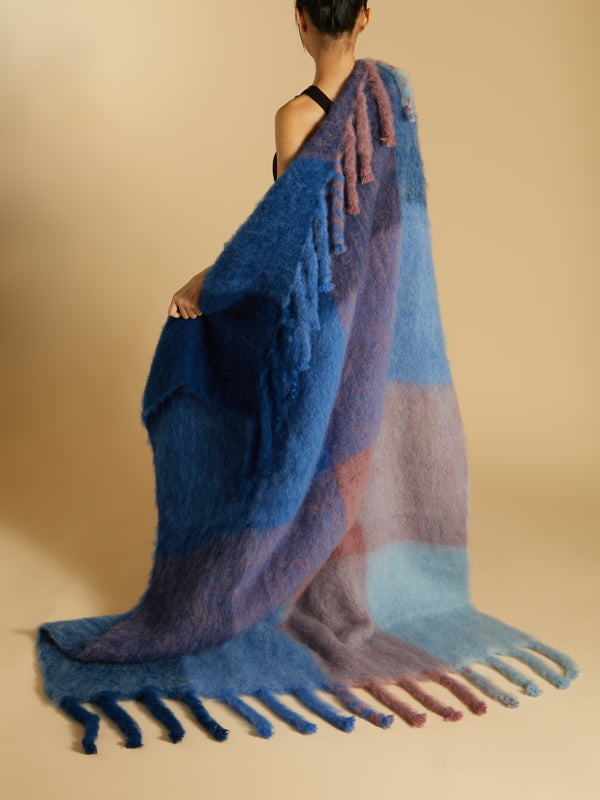 Lena Rewell - Coral Handwoven Mohair Blanket (71in/1.8m) -  - ABASK