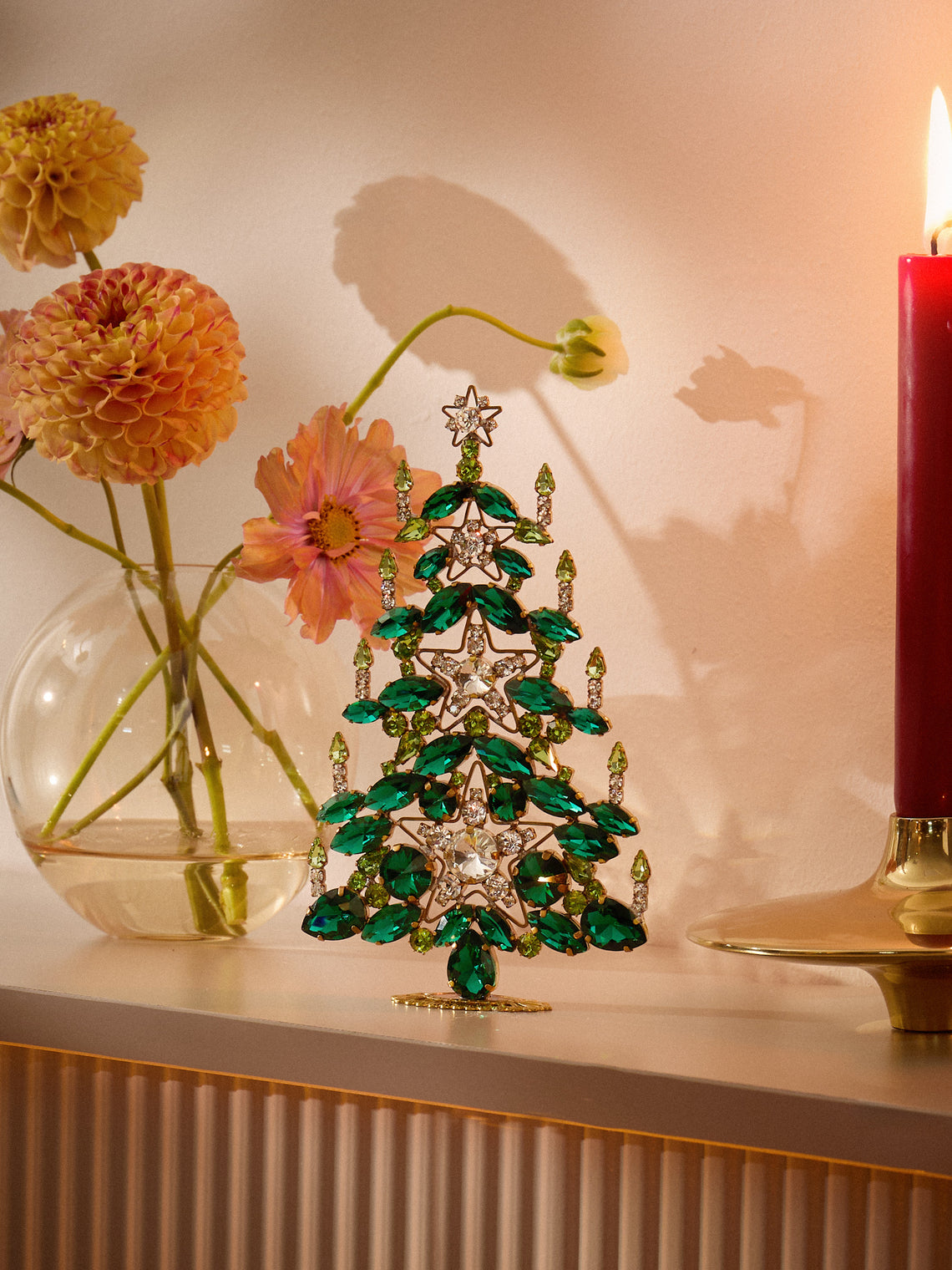 ABASK Decorations - Stars Czech Crystal Tree - Green - ABASK