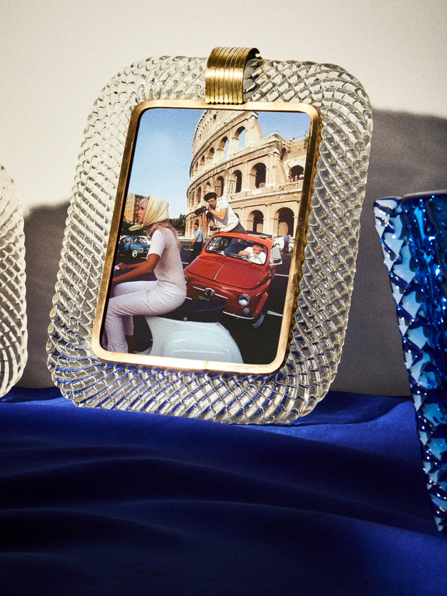 Antique and Vintage - 1950s Murano Glass Large Photo Frame (10x13") - Clear - ABASK