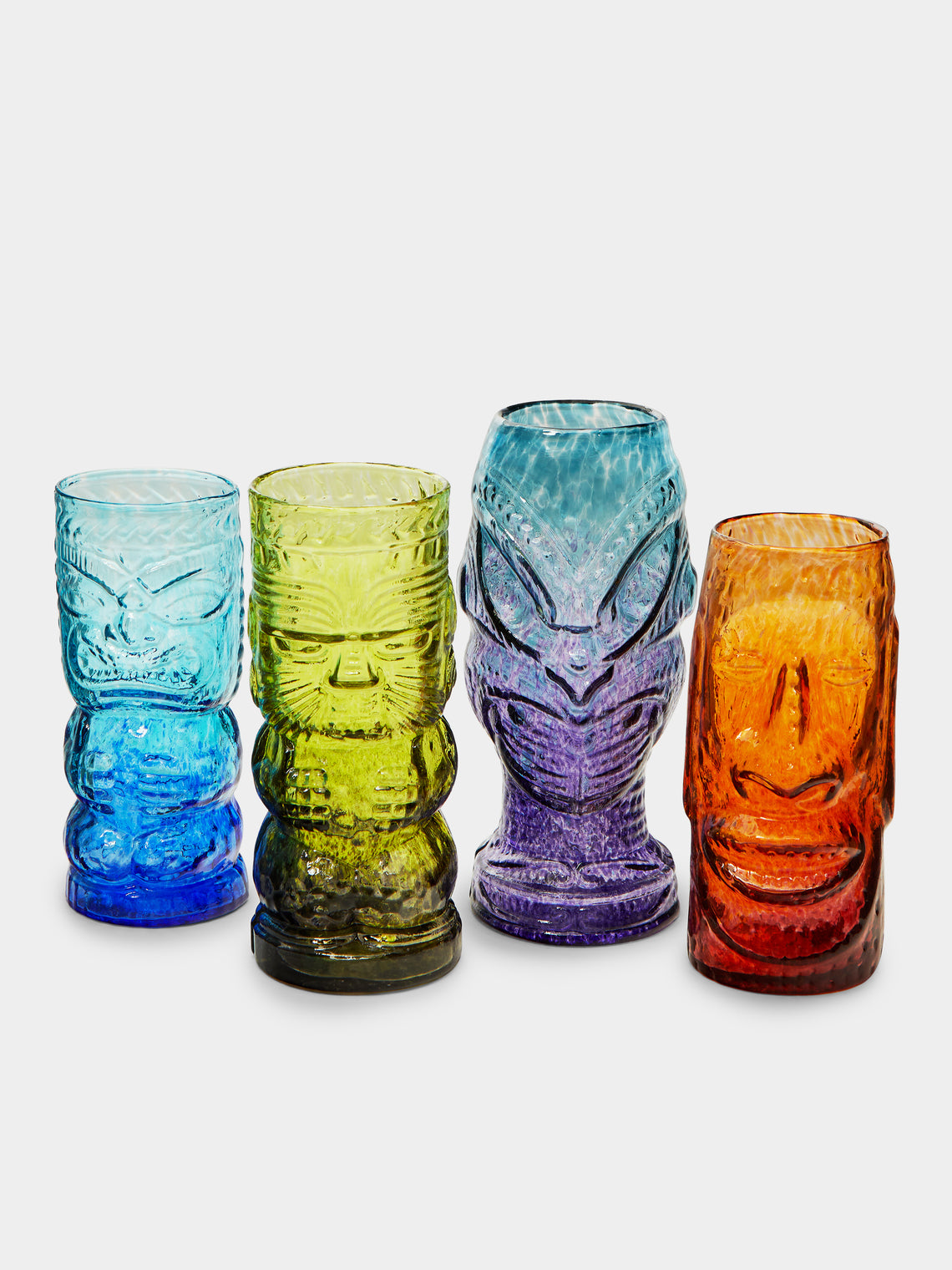Tiki Hand-Blown Highballs (Set of 4)