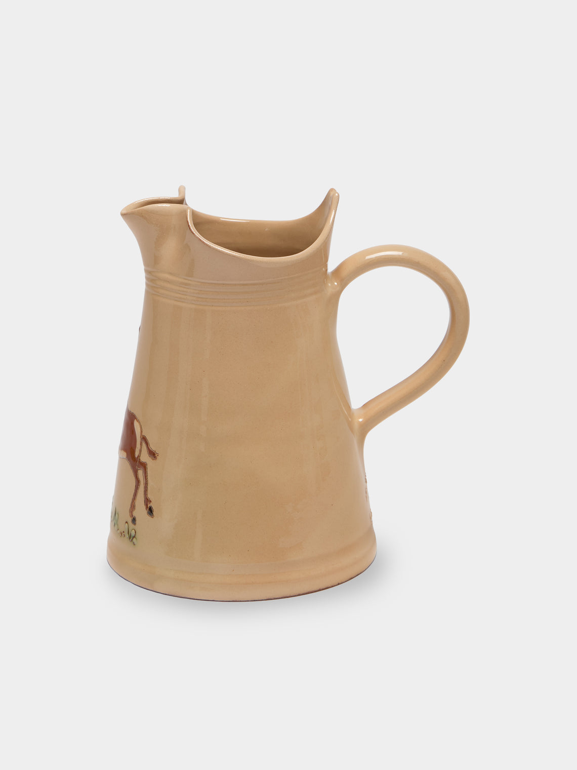 Poterie d’Évires - Donkeys Hand-Painted Ceramic Milk Jug - Cream - ABASK