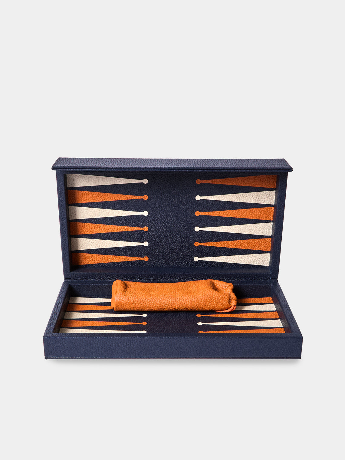 Belotier - Leather Booklet Backgammon Set - Navy - ABASK - 