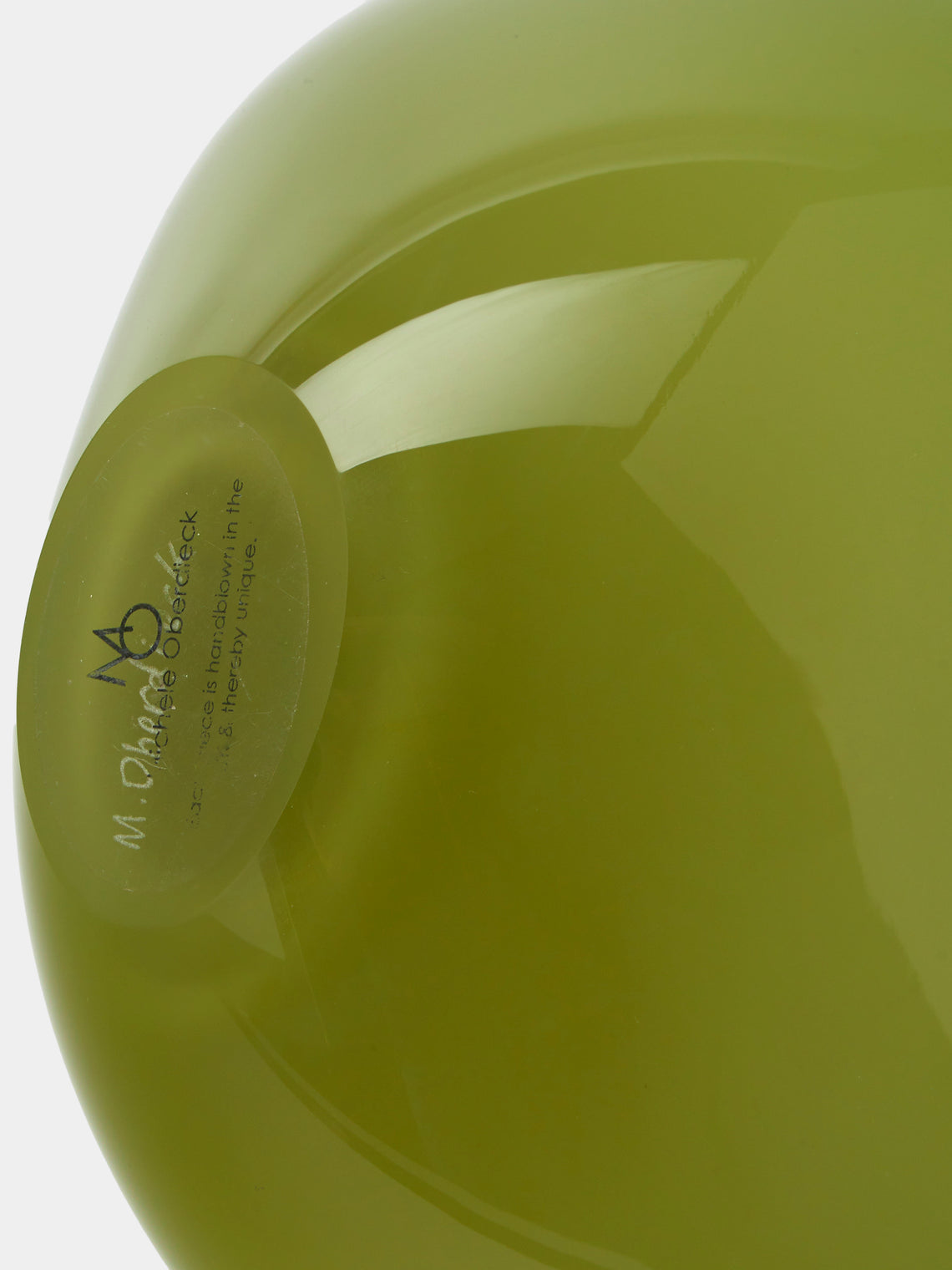 Michele Oberdieck - Hellebore Kasui Hand-Blown Glass Vase (12.5in/32cm) - Green - ABASK