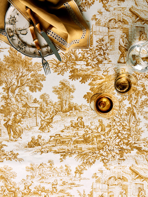 Borgo delle Tovaglie - Toile de Jours Linen Round Tablecloth -  - ABASK