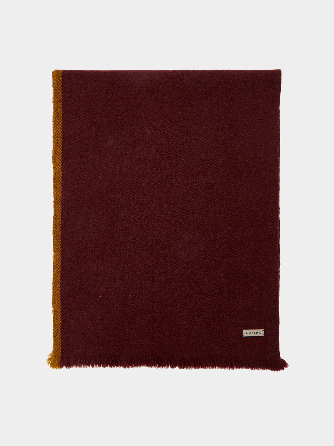 Norlha - Men's Nomad Border Yak Khullu Skinny Scarf (71in/1.8m) - Red - ABASK - 
