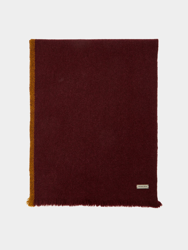 Norlha - Men's Nomad Border Yak Khullu Skinny Scarf (71in/1.8m) - Red - ABASK - 