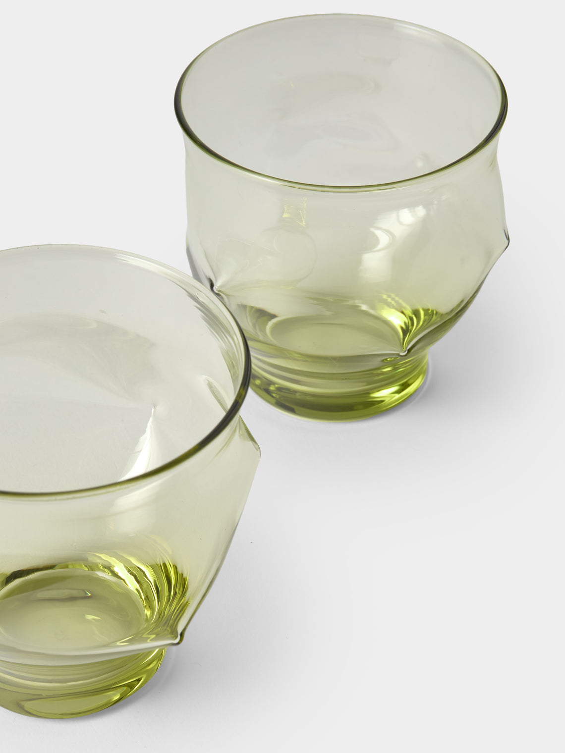 Nijima Glassworks - Hand-Blown Volcanic Glass Tumblers (Set of 2) - Green - ABASK