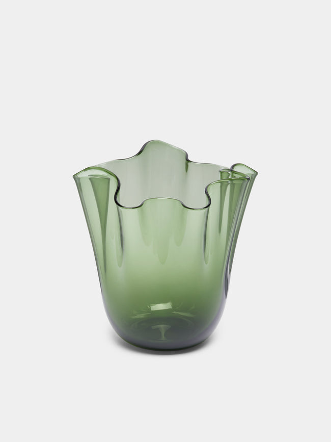 Venini - Fazzoletto Hand-Blown Murano Glass Small Vase - Yellow - ABASK - 