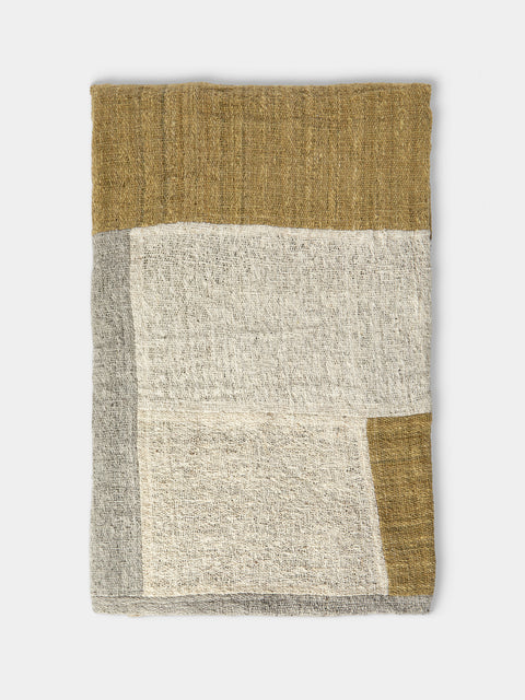 Valentina Hoyos - Hand-Dyed Patchwork Cotton Throw (106in/2.7m) - Green - ABASK - 