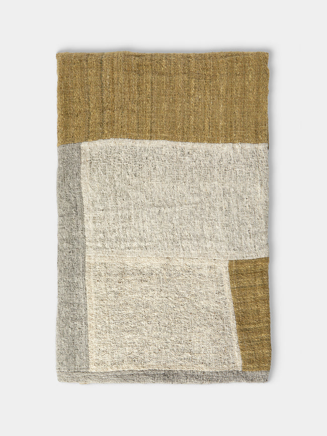 Valentina Hoyos - Hand-Dyed Patchwork Cotton Throw (106in/2.7m) - Green - ABASK - 