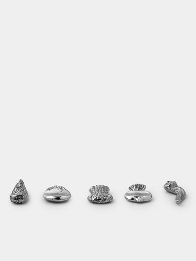 Seikado - Kyoto Vegetable Pewter Chopstick Rests (Set of 5) - Silver - ABASK - 