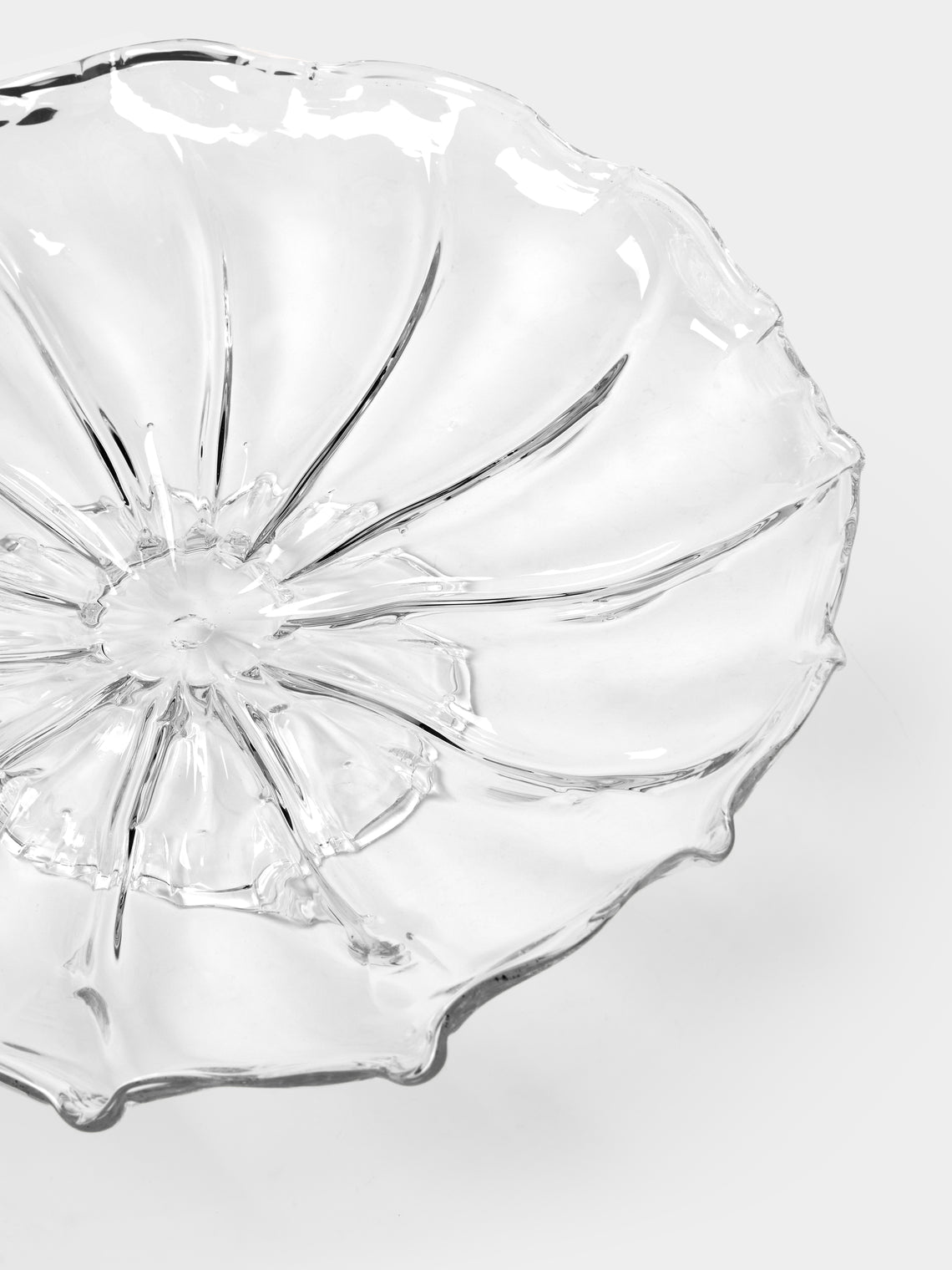 Hand-Blown Crystal Large Fruit Bowl