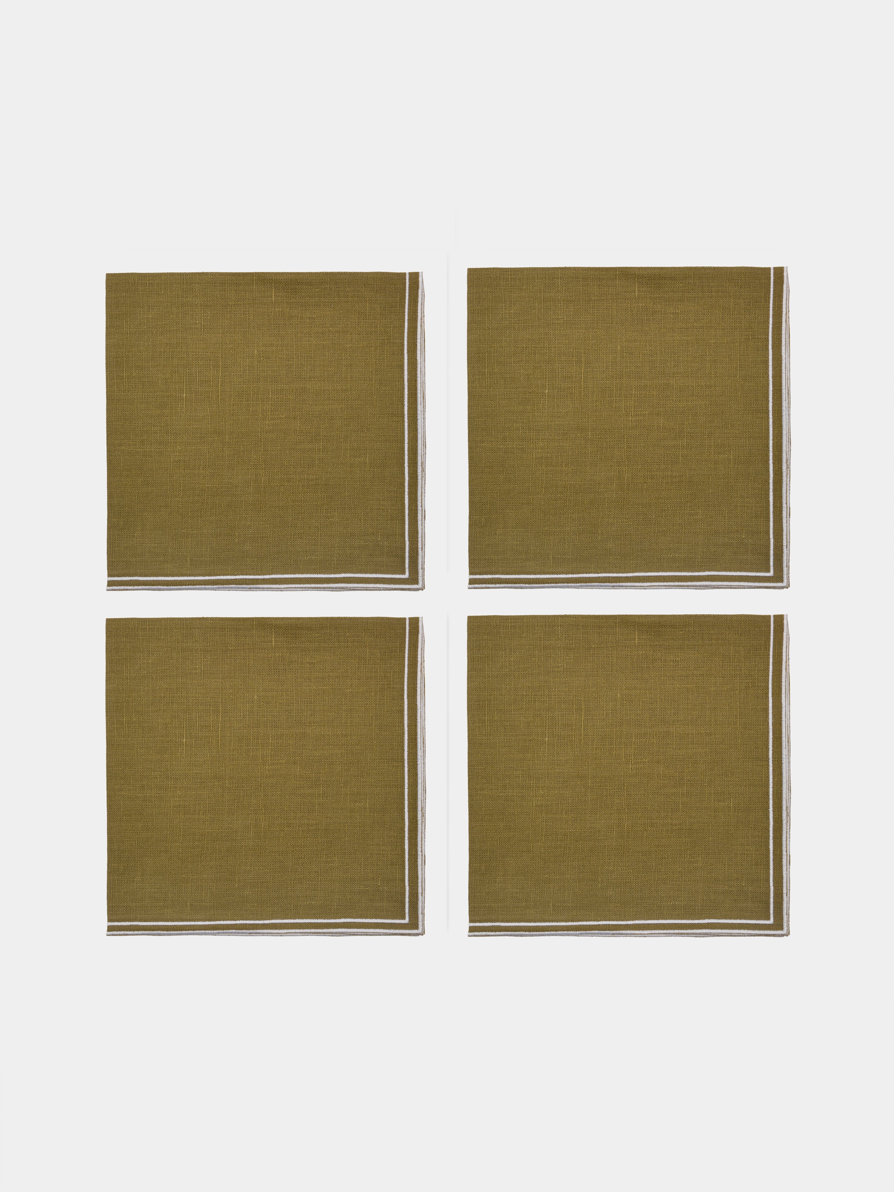 D.Q Embroidered Linen Napkins (Set of 4)