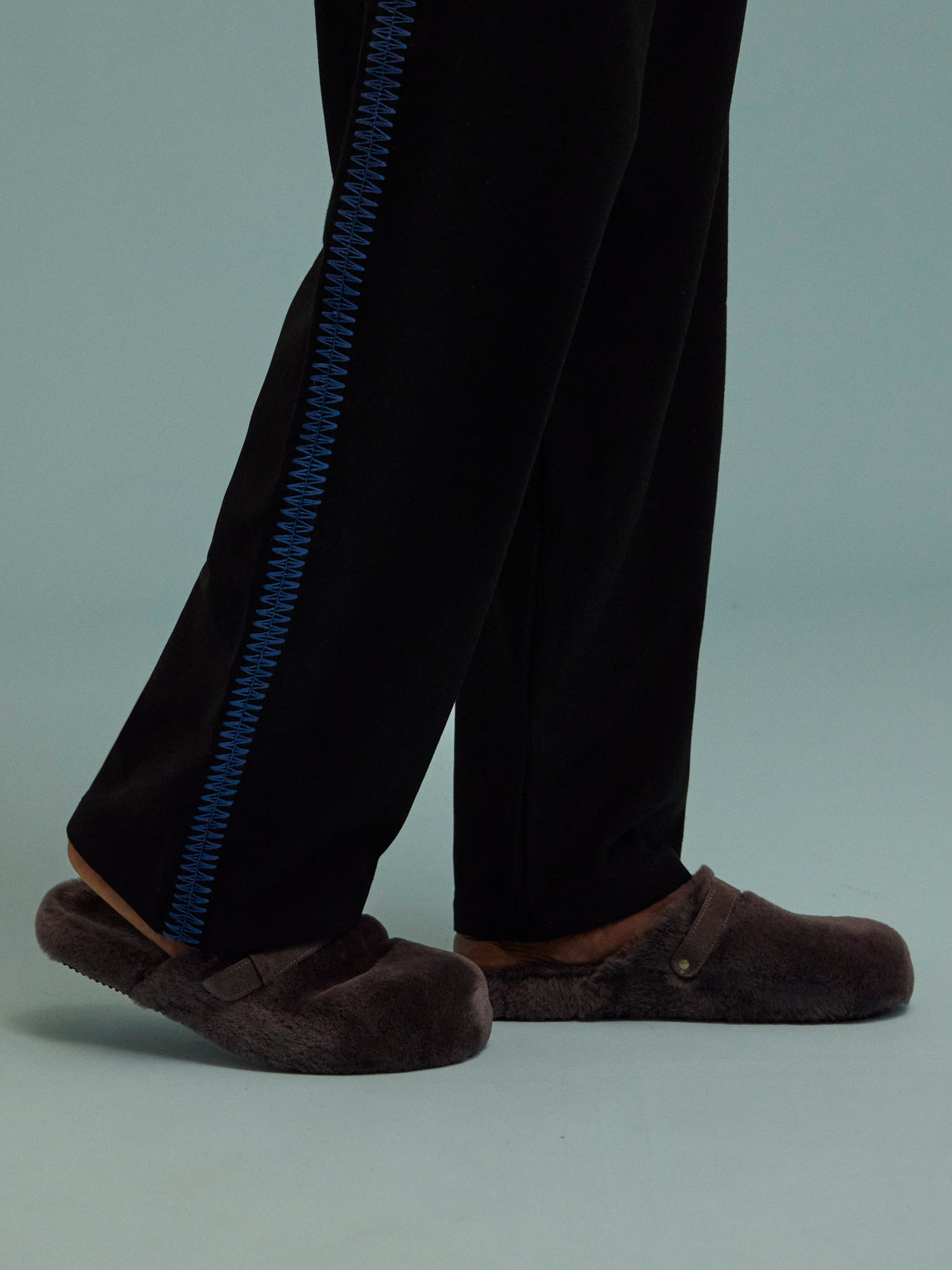 Ancient Greek Sandals - Isiodos Shearling Slippers - Gray - ABASK