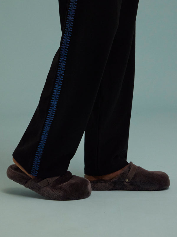 Ancient Greek Sandals - Isiodos Shearling Slippers - Gray - ABASK