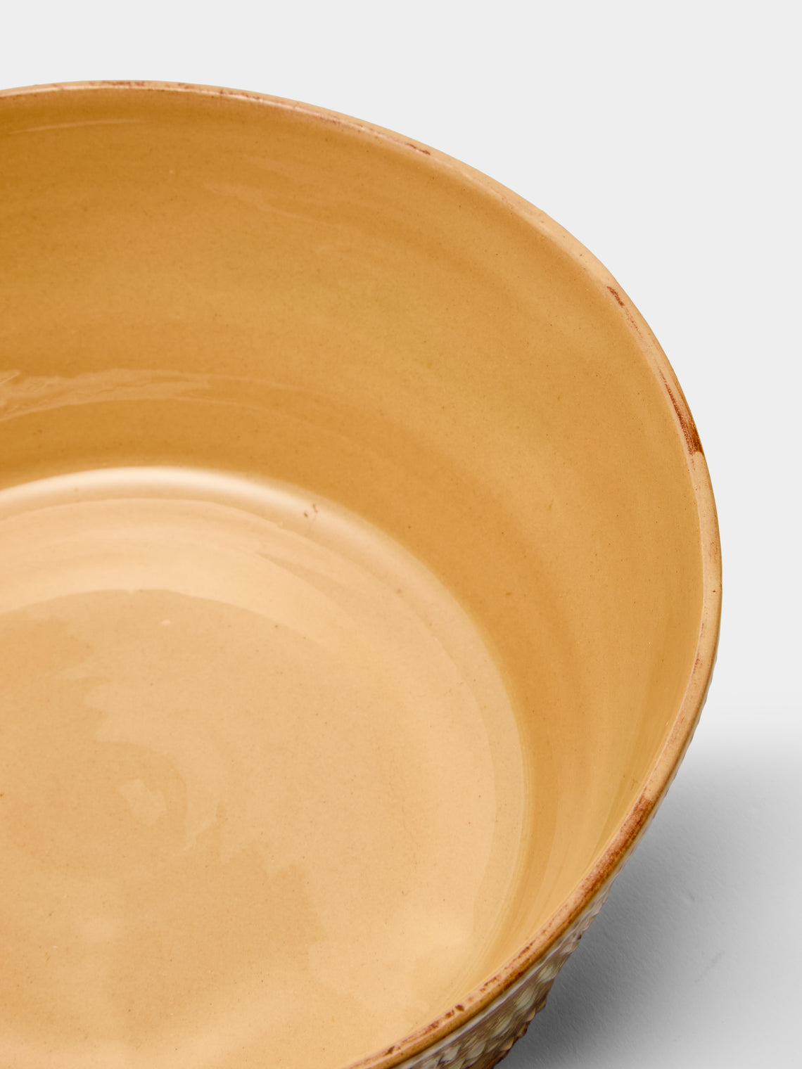 Poterie d’Évires - Flowers Hand-Painted Ceramic Small Handled Serving Bowl - Cream - ABASK