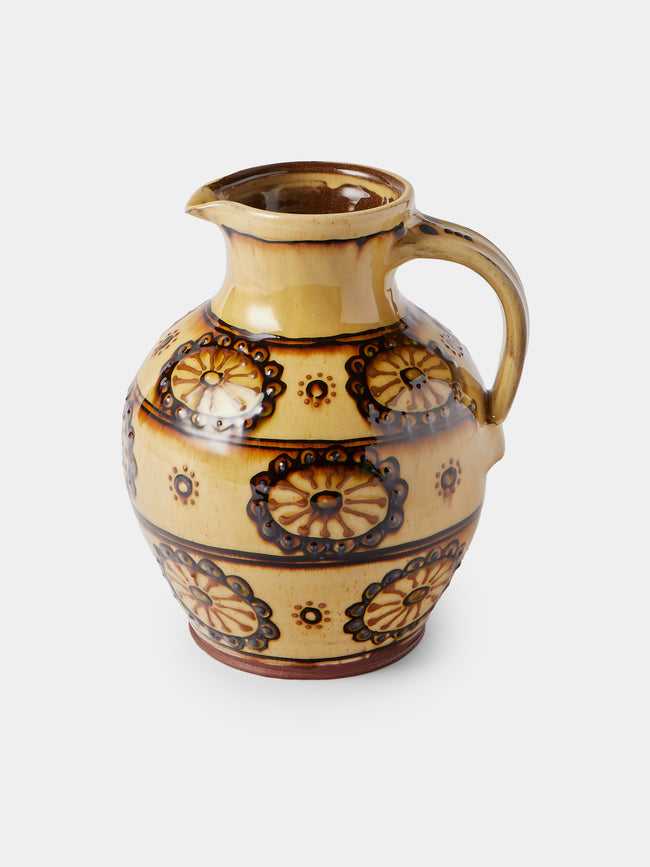Fitch & McAndrew - Trail Flower Heads Slipware Jug - Yellow - ABASK - 