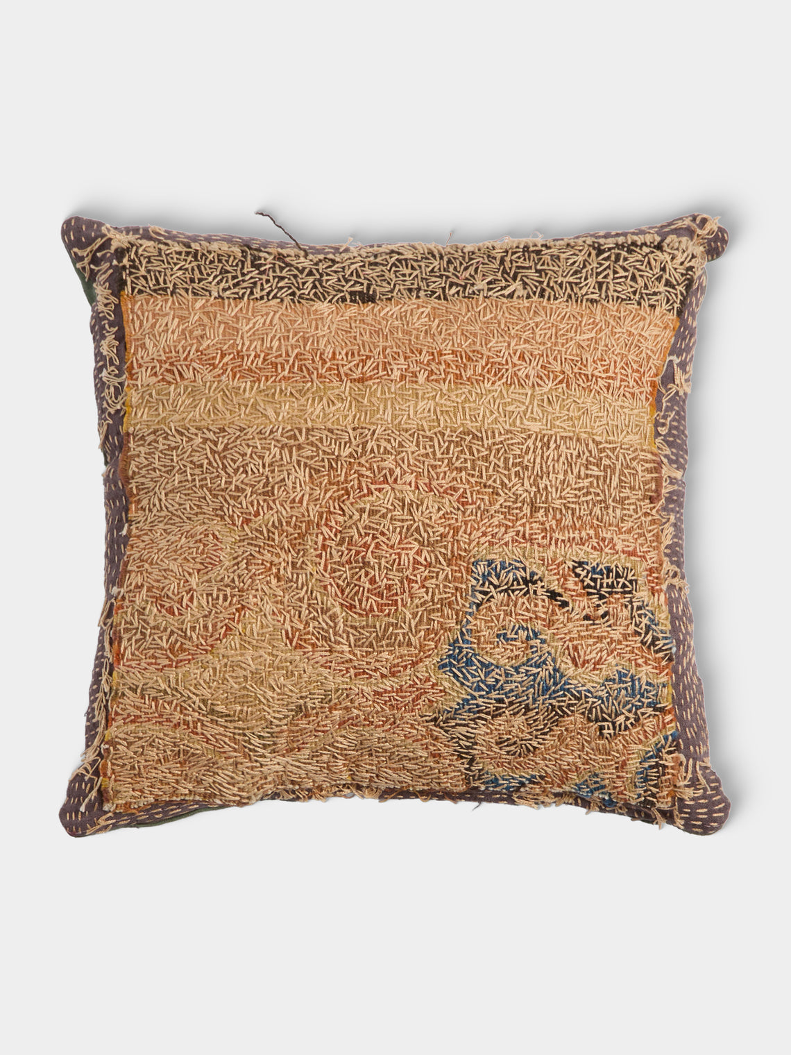 By Walid - 19th-Century Napoleon III Aubusson Tapestry Linen Cushion (17in/43cm) - Multiple - ABASK - 