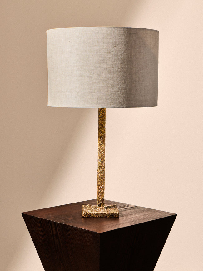 Viya - Tiruppur Brass Table Lamp - Brass - ABASK