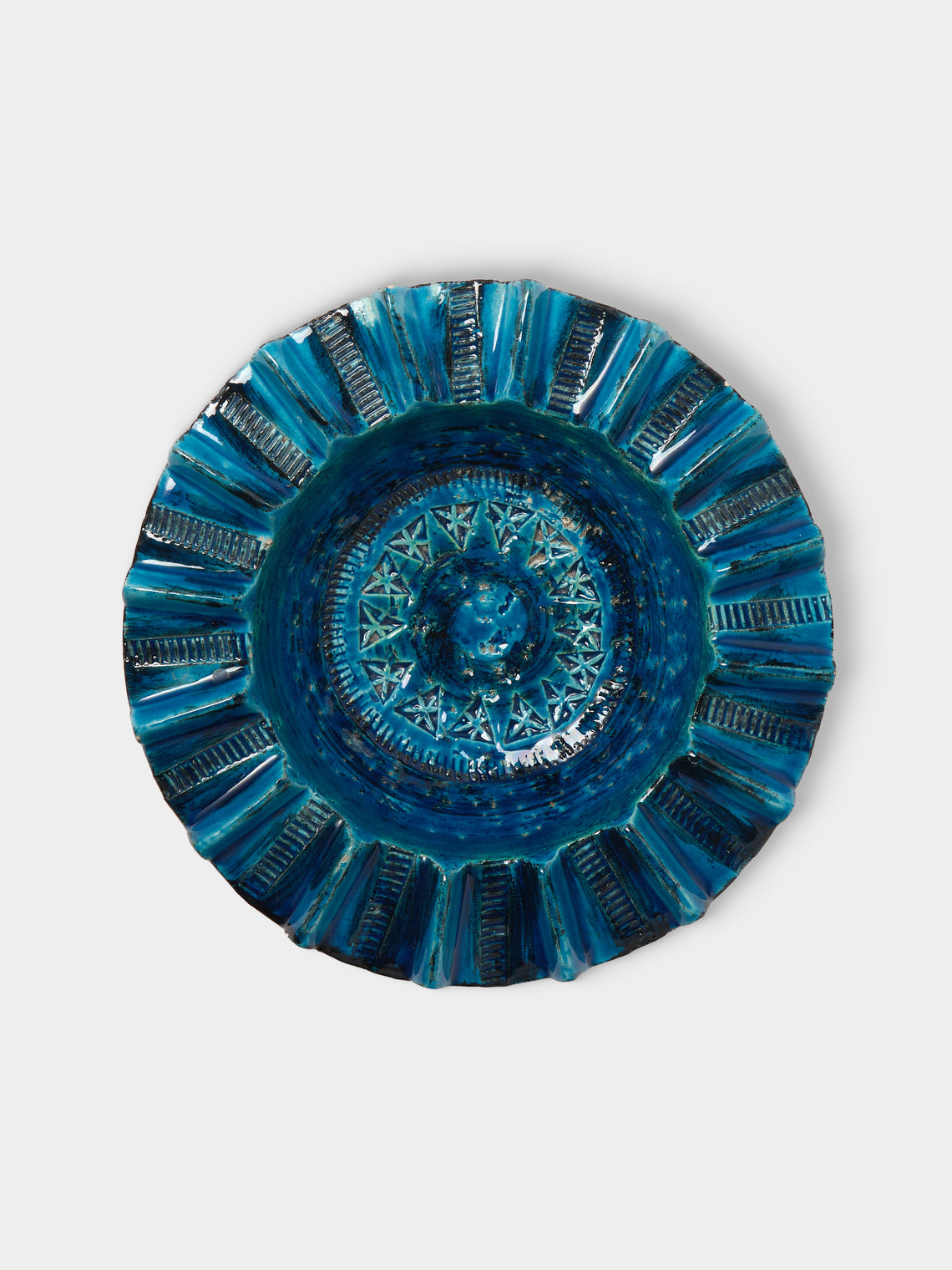 Antique and Vintage - Mid-Century Bitossi Rimini Blu Ceramic Ashtray - Blue - ABASK