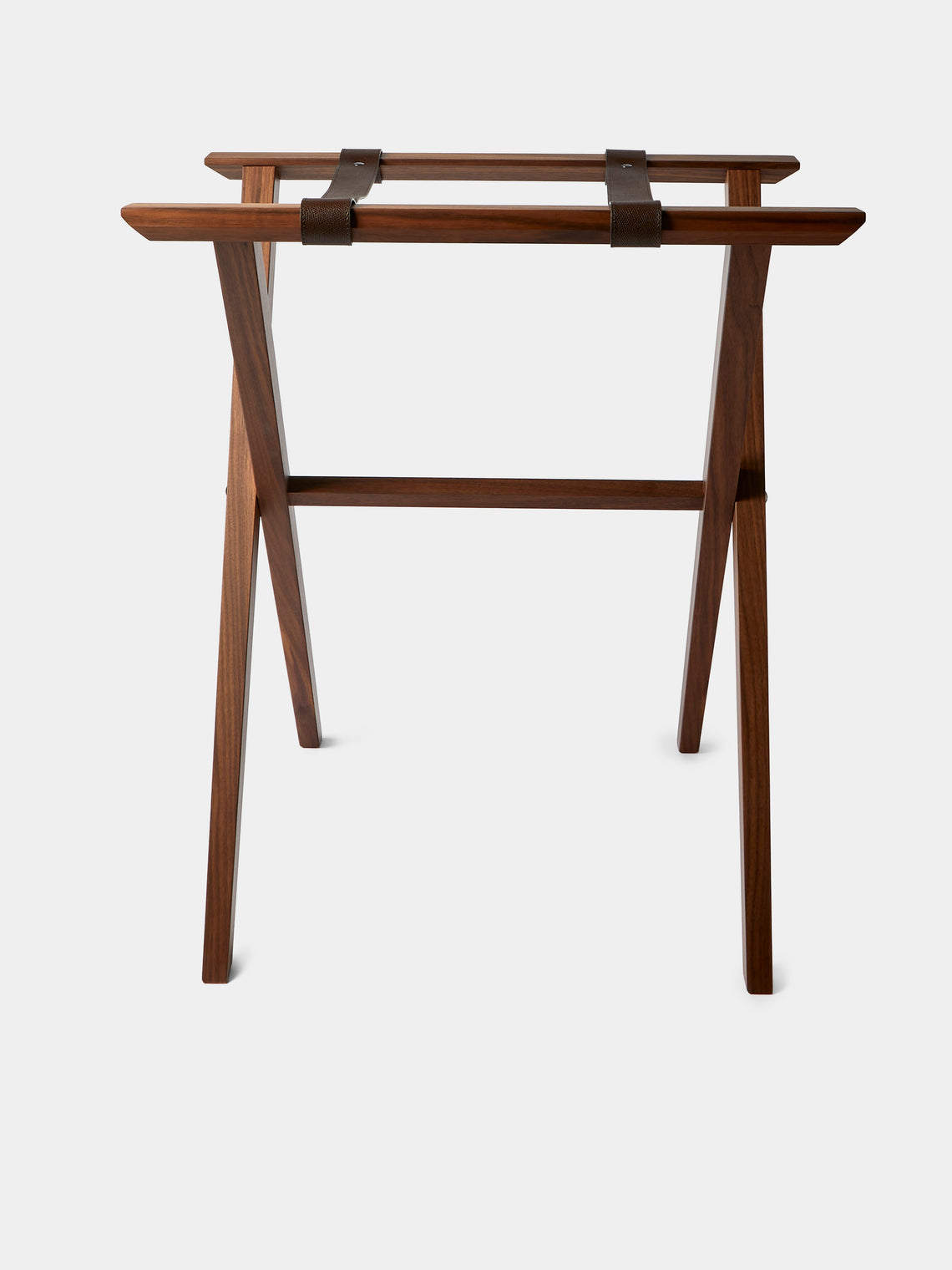 Pinetti - Dedalo Leather and Walnut Tray Table - Dark Brown - ABASK