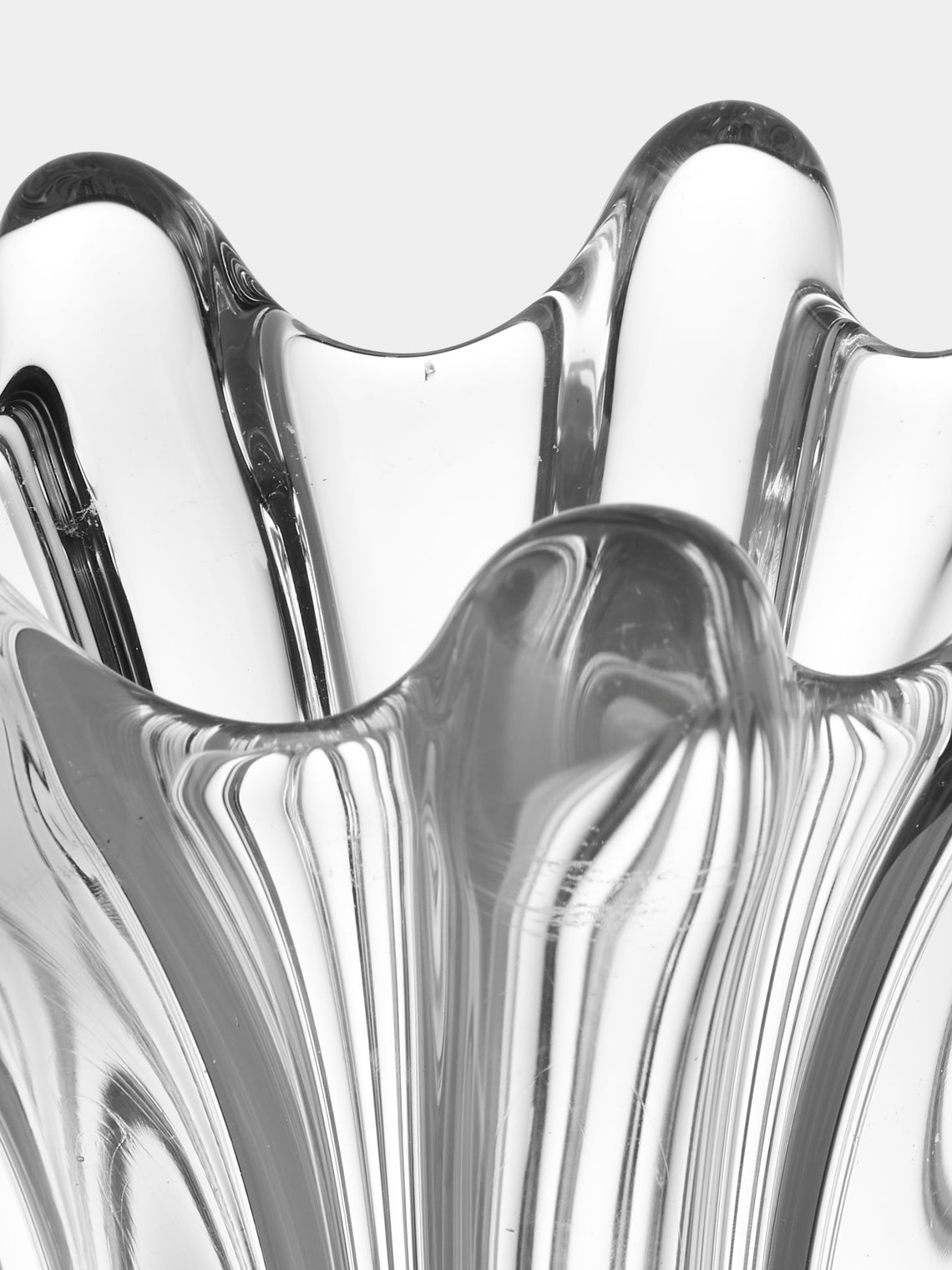 Antique and Vintage - Mid-Century Crystal Vase (10in/25.5cm) - Clear - ABASK