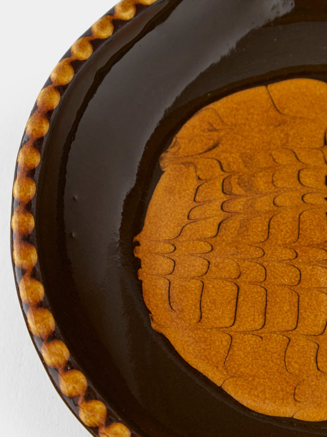 Aono Pottery - Slipware Oval Dish - Brown - ABASK